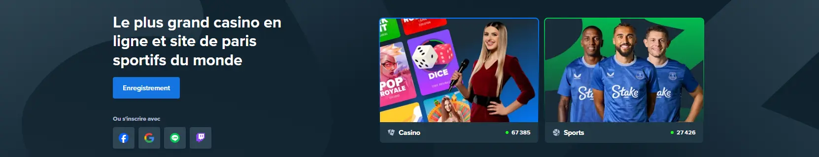 bonus de bienvenue au stake casino