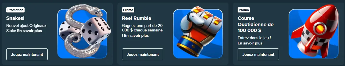 meilleures promotions au Stake casino