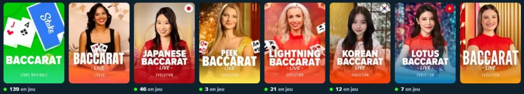 Baccarat au Stake casino