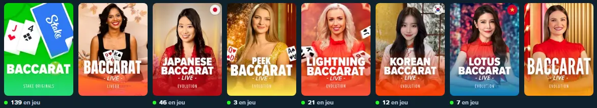 Baccarat au Stake casino